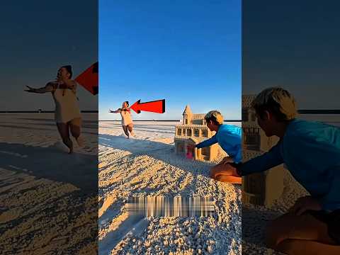 دمّرت قلعة رملية… لكن النهاية كانت مذهلة! 😱🏖️ #viral #viralvideo