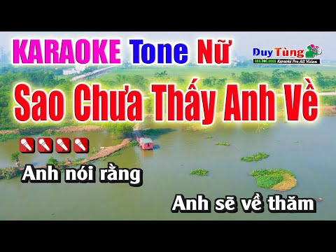 Karaoke || Sao Chưa Thấy Anh Về – Tone Nữ || Nhạc Sống Duy Tùng