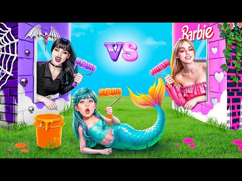 Desafio da Casa de Uma Cor! Sereia vs Vampira com Quartos Secretos!
