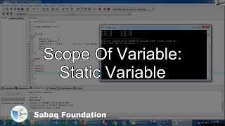 Scope of variable: Static variable