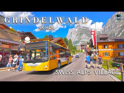 GRINDELWALD SWITZERLAND 🇨🇭 Heavenly beauty of Swiss village Walking tour 4K World`s beautiful place