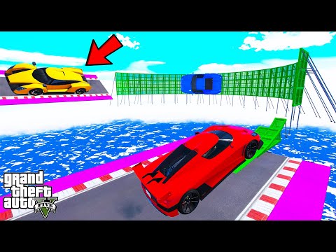 FRANKLIN TRIED HIGHEST U-TURN WALLRIDE PARKOUR RAMP CHALLENGE GTA 5 | SHINCHAN and CHOP