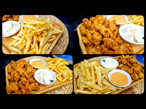 مطبخ ام وليد / اكل المطاعم في المنزل ، بطاطا فريت مقرمشة و دجاج كريسبي باسهل و اسرع وصفة 😍😋👍.