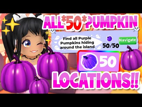 *DAY 28* ALL 50 *PURPLE PUMPKIN* LOCATION!! in Adopt Me! (roblox) HALLOWEEN