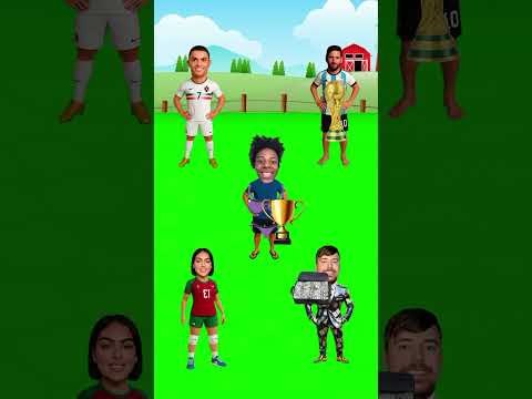 siapa yang memilikinya masing-masing? ronaldo vs messi vs Mr beast vs georgina #funny #shorts