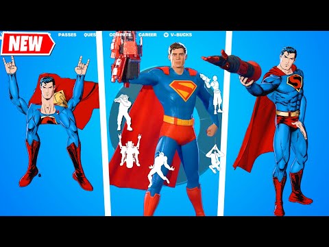 SUPERMAN Fortnite doing All Glitched Emotes & Funny Dances!