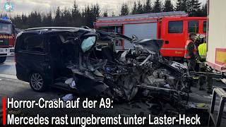 Horror-Crash auf der A9: Mercedes rast ungebremst unter Laster-Heck #germany