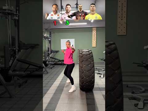TIRE HIT CHALLENGE AND 4 POPULAR FOOTBALLERS⚽️💪 #challenge #football #foryou #funny