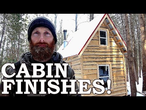 Building Interior of Tiny Off Grid Cabin!