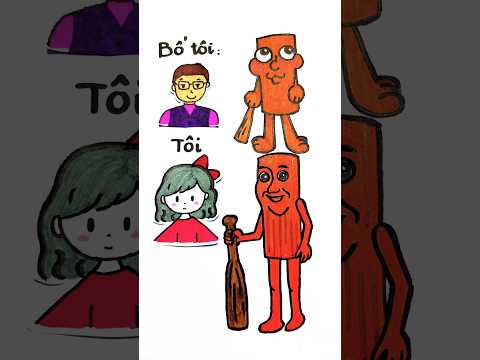 Cách vẽ Tung Tung Sahur của bố và tôi #draw #drawing #art #artist #vetranh #funny #shorts #foryou