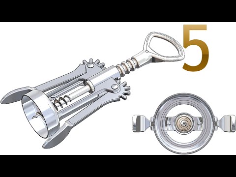 5-Project 53| Winged Bottle Corkscrew |SolidWorks Tutorial: assembly (rack & pinion), process list