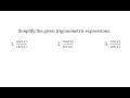 Simplifying Trigonometric Expressions