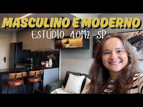 Estúdio Masculino Moderno de 40m²