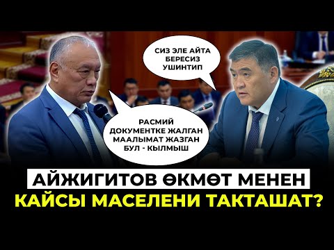 Айжигитов өкмөт менен кайсы маселени такташат?