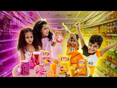 تحدي اللون الأصفر ضد الوردي !! توتو ولولو