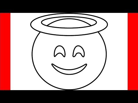 How To Draw Smiling Face With Halo Emoji - Step By...