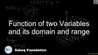 Function of two Variables and its domain and range