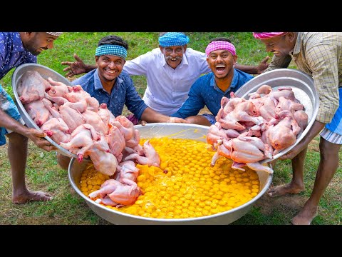 CHICKEN OMELETTE | Huge Eggs With Chicken Meat | Protein Rich Omelette Recipe Cooking Village