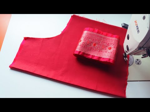 Border Blouse Back Neck design Cutting and Stitching Paithani Silk Saree Blouse Design