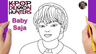 How to draw Baby Saja easy | KPop Demon Hunters Drawing