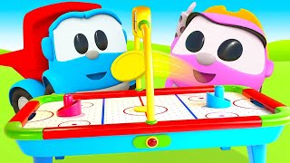 🎡 Leo ve Robotlar Lunaparkta! Yeni Hava Hokeyi ve Dönen Salıncak Macerası ⚙️