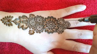 نقش حناء سهل وخفيف very easy and beautiful henna design
