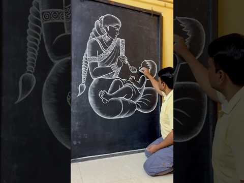 Learn to draw mother feeding her son 👶 #drawingtutorial #art #shorts