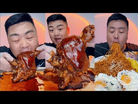 Eating Braised pork knuckle, turkey noodles, Millennium Cake, Chicken Thigh | Mukbang Chinese