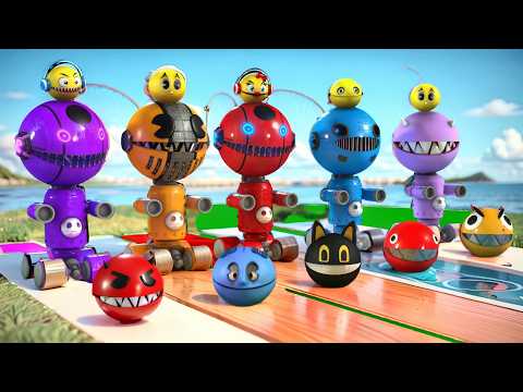 PACMAN VS MONSTER PACMAN VS CARTOON CAT VS ROBOT PACMAN