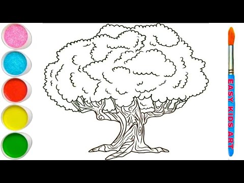 Learn to Draw and Color a Tree🌳 | Easy Tree Drawing Tutorial for Kids