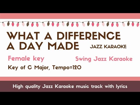 What a difference a day made – Jazz Karaoke [female key] Jazz Sing along – Ella Fitzgerald