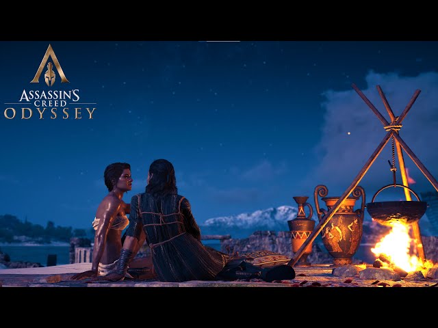 Kassandra and Kira under the stars | Assassin's Creed Odyssey 4K HDR 60FPS