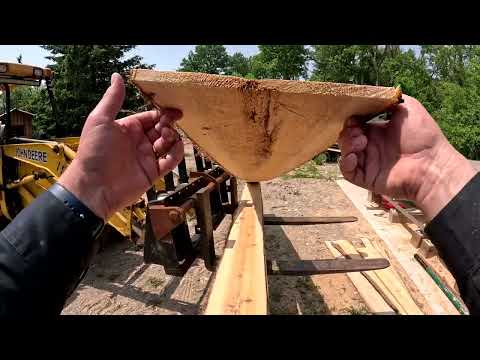 Milling some fresh cedar siding and ripping one flat edge