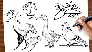 10 Easy Drawing ideas/ How to draw / Easy Drawing / DIY/school project / Drawing Skill