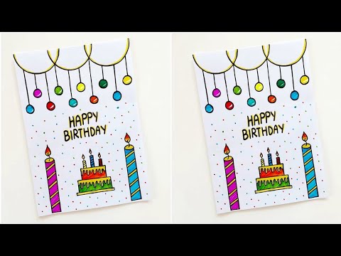 DIY How to make white paper birthday greeting card idea 2024 • Easy Birthday Card for best Friend