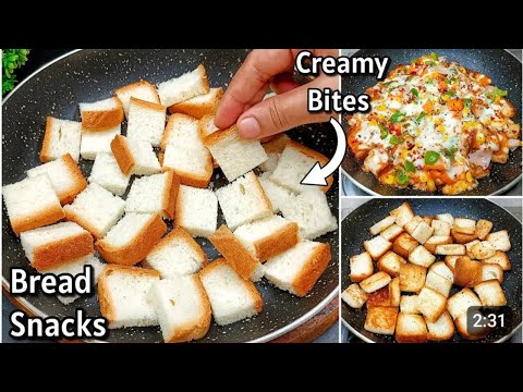 2 Minutes Bread Snacks | Cheese Bread Bites Recipe | Easy Snacks Recipes |  Quick Evening Snacks