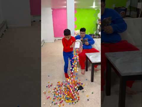 SPILLED GUM BALLS PRANK ON BROTHER 😂 #shorts