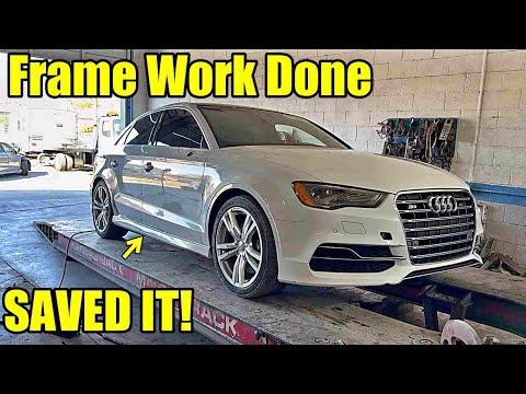 Fixing ALL THE FRAME DAMAGE ON THE AUDI S3! WE SAVED IT!