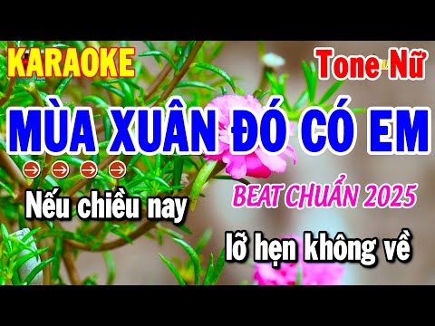 Karaoke Mùa Xuân Đó Có Em Tone Nữ Nhạc Xuân Dễ Hát 2025 | Thanh Hải