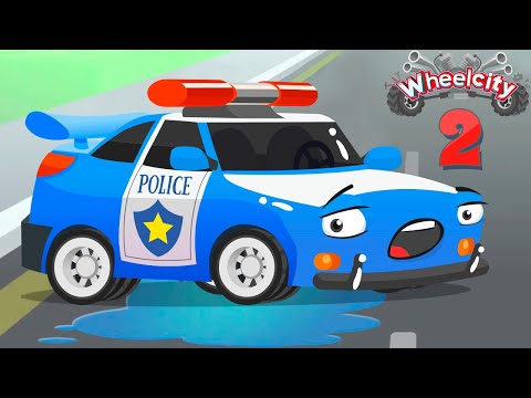 The Police Car Flash Catching Racing Car! Wheelcity animation kids cartoon!