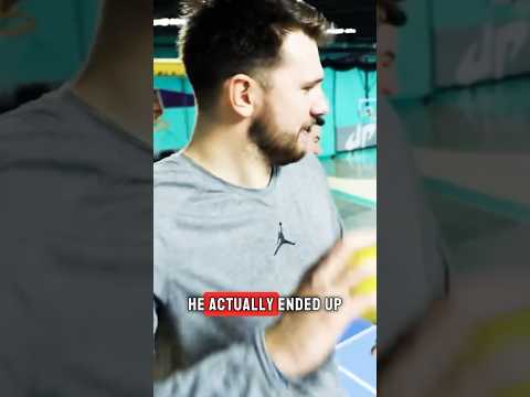 Luka Doncic did this trick shot on Dude Perfect! #shorts #nba #lukadoncic