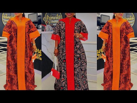 How to Cut and Sew This Stylish Bubu/Kaftan Dress with a Stylish Neckline.