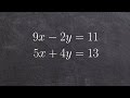 Graphing Systems of Equations Using Intercepts