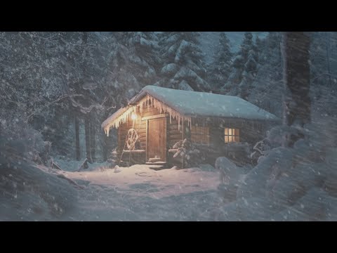 Snowstorm Sounds & Forest Cabin Ambiance | Winter White Noise Harmony for Cozy Relaxation | Blizzard