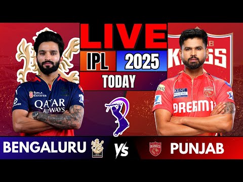 LIVE IPL 2025: RCB vs PBKS | Live Cricket Match Score & Commentary | Bengaluru vs Punjab Live match