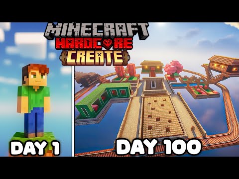 I Survive 100 Days in One Block Create Mod || Minecraft Hardcore (HINDI)