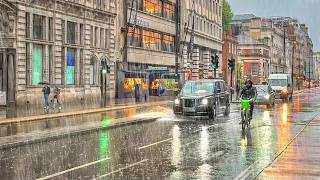 London Rainy Day Walk 2025 ☔️ Popular Streets: West End & Mayfair | 4K HDR