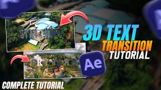 AFTER EFFECTS ELEMENT 3D TEXT TRANSITION TUTORIAL | FAST CUT REELS 3D TEXT TRANSITION EDITING | 
