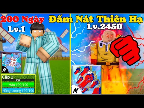 [BloxFruit] 200 Ngày Thánh Đấm1 Phát Nát Thiên Hạ  - Thức Tỉnh Tộc Human Full Gear