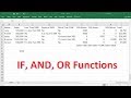 Excel Functions: IF, AND, OR